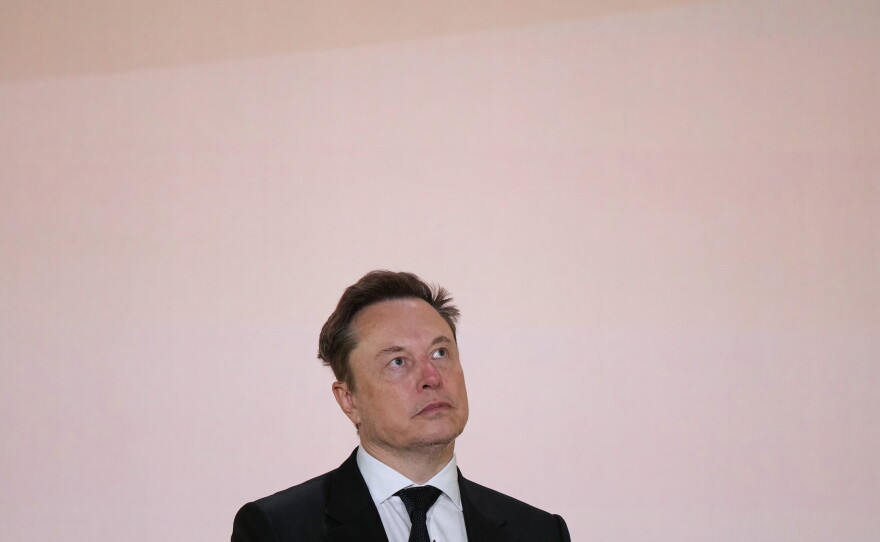 Elon Musk listens during an event to mark the launch of the America.gov website, on Sept. 29, 2026, in Washington, D.C.