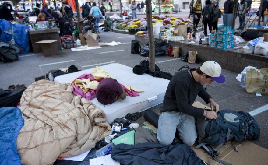Occupy Wall Street protesters have been camped in Zuccotti Park for about two weeks, and an organizer says they are planning to improve infrastructure so they can stay there for months.