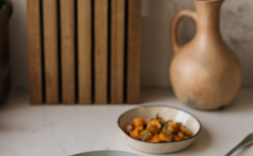 Dilly Chicken & Rice Soup and Moroccan Carrot Salad, prepared by Adeena Sussman, author of <em>Shabbat</em>, in her Tel Aviv kitchen on Friday morning, Sept. 1, 2023.