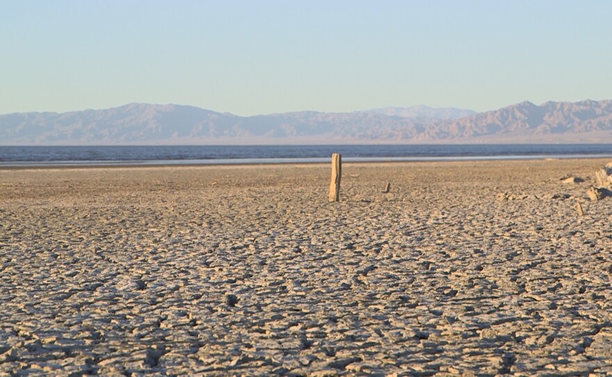 Wide shot of the Salton Sea, Dec. 7, 2017.