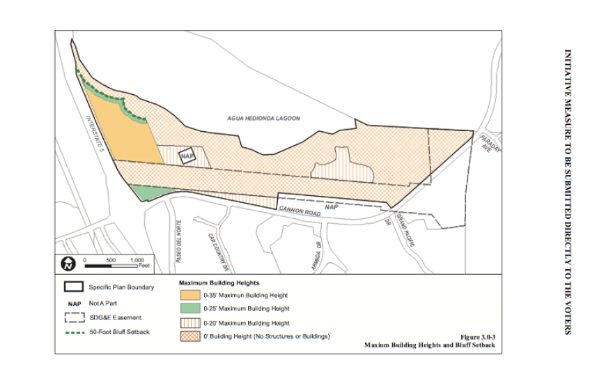 Pictured is a graphic of the 85/15 plan for 203 acres on the southern border of the Agua Hedionda Lagoon in Carlsbad, July 9 2015.