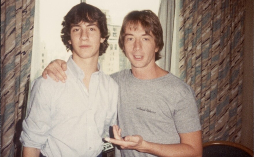 Apatow (left) with Martin Short in 1984.