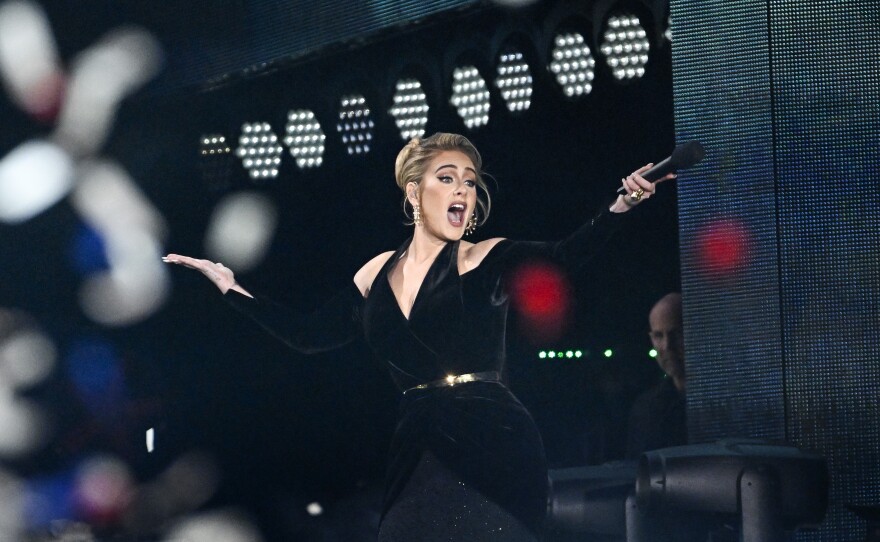 Adele, performing here in July 2022, has swept the album, record and song of the year categories each of the last two times she was nominated for all three. She's got a chance to do it for a third time this year
