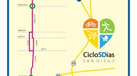 CicloSDias will stop traffic on 30th Street from K to Landis streets, and on Landis and Wightman streets in the Cherokee Point neighborhood of City Heights Aug. 11, 2013.