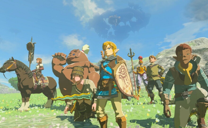 The hero of <em>The Legend of Zelda: Tears of the Kingdom</em>, Link, and his trusty allies.