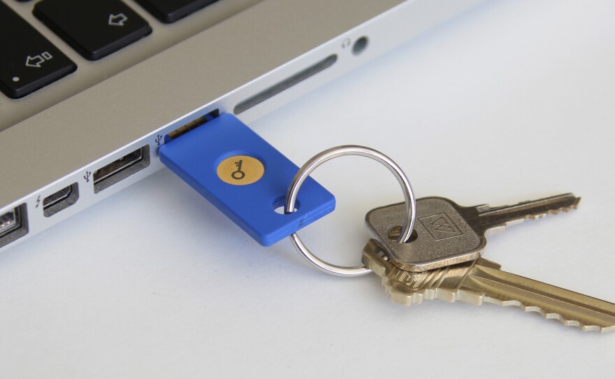 Google plans to release a physical security key like this one that can be used to log into your Google account.