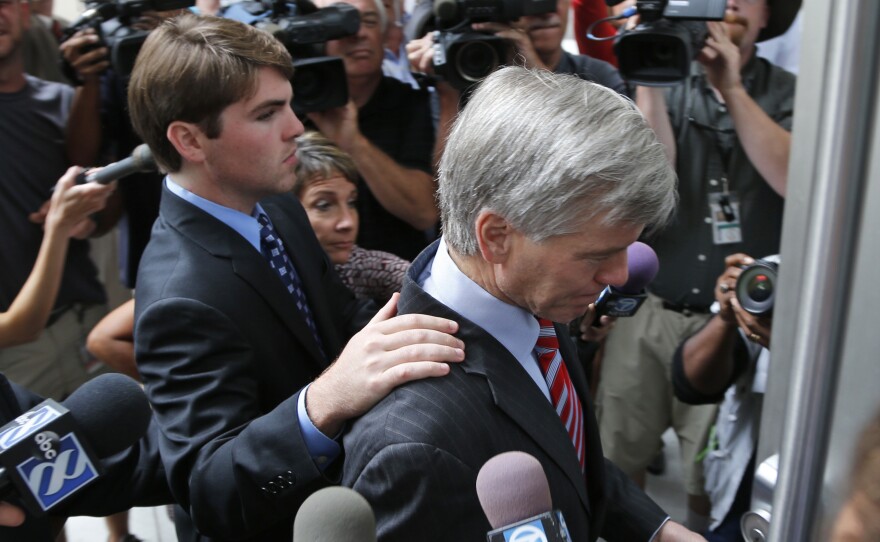 Former Virginia Gov. Bob McDonnell with his son Bobby in Richmond, Va.