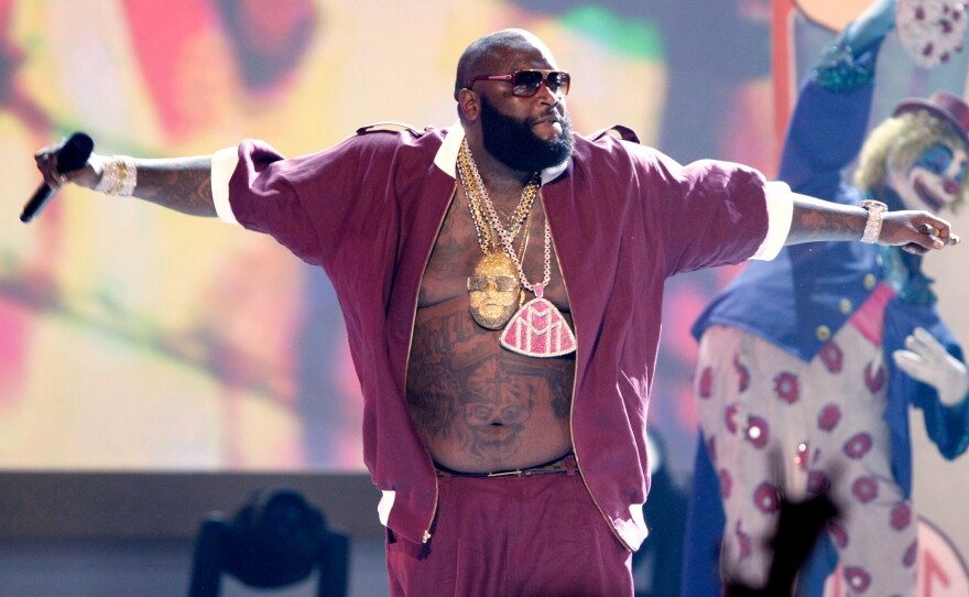 Rick Ross performing at the 2008 BET Awards.