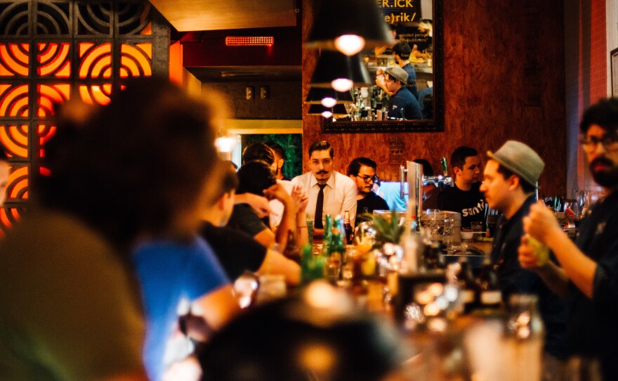 Maverick, before the pandemic, when the bar was packed with customers.