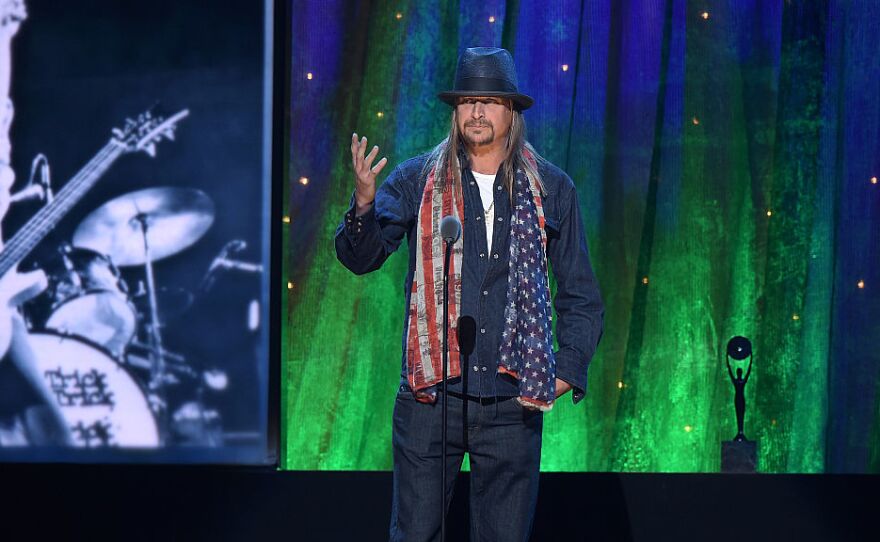 Kid Rock at the 2016 Rock And Roll Hall Of Fame Induction Ceremony in New York City. He says he plans to run for Senate as a Republican in Michigan.