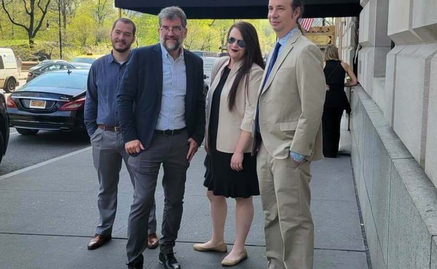 The Pulitzer-winning team (from left) Ramsey Archibald, John Archibald, Ashley Remkus and Challen Stephens.