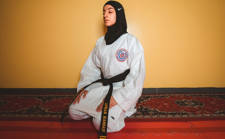 Aprar Hassan describes her journey as a young Muslim Hijabi karate athlete as challenging at times due to other's perception of her identity as a Muslim.