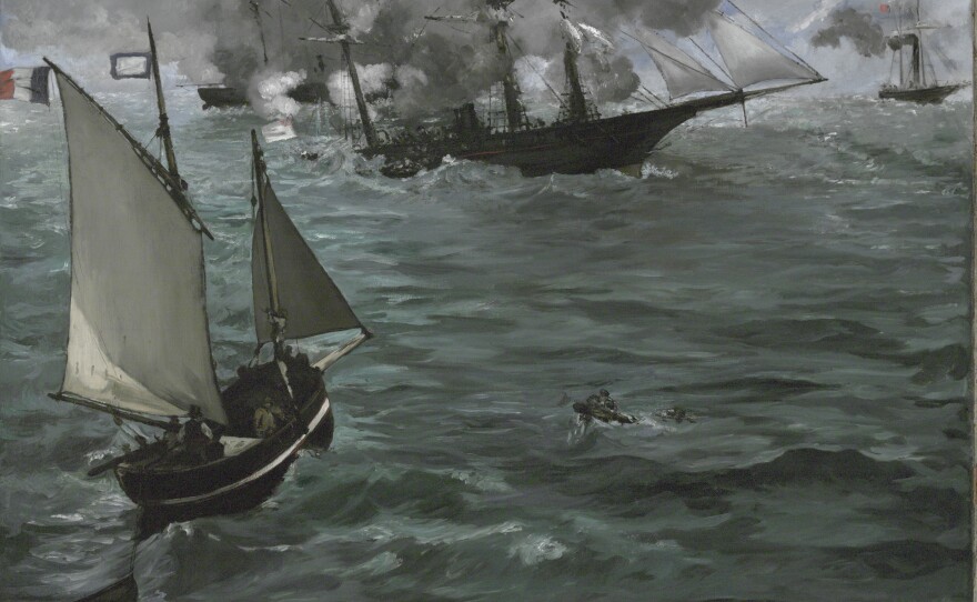Durand-Ruel purchased some 200 of Edouard Manet's works, including his 1864 painting <em>The Battle of the USS Kearsarge and the CSS Alabama.</em>