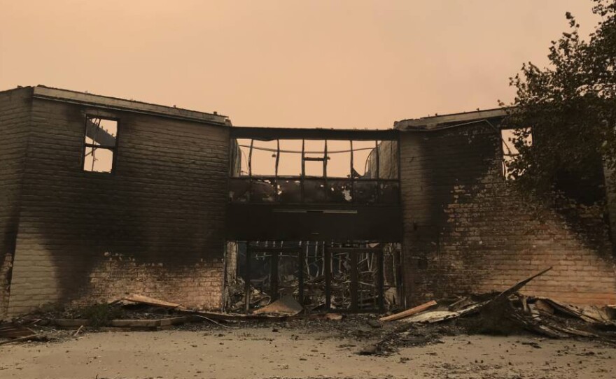 The post-fire entryway of the Anova school, which was located in Santa Rosa's Luther Burbank Center for the Arts.