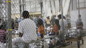In this photo provided by U.S. Customs and Border Protection, people who've been taken into custody related to cases of illegal entry into the United States, sit in one of the cages at a facility in McAllen, Texas, Sunday, June 17, 2018. 