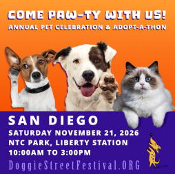 Event graphic with two dogs and a cat