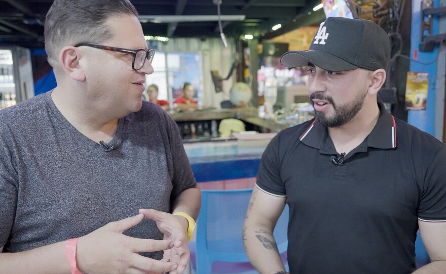 Host Jorge Meraz learns the story behind the Caguamas Seafood restaurant on the main San Felipe boulevard, Mexico.