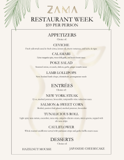 San Diego Restaurant Week at ZAMA