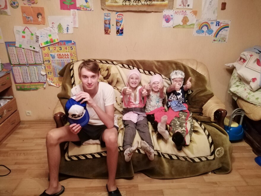 The Kovalchuk children in their home in Cherkasy, Ukraine in this undated photo. 