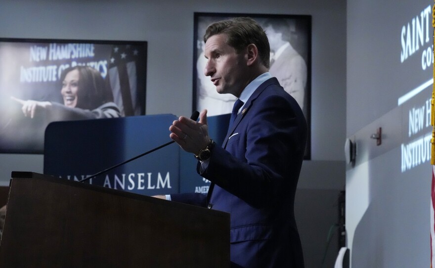 Democratic presidential candidate and U.S. Rep. Dean Phillips, D-Minn., during a campaign stop Tuesday.