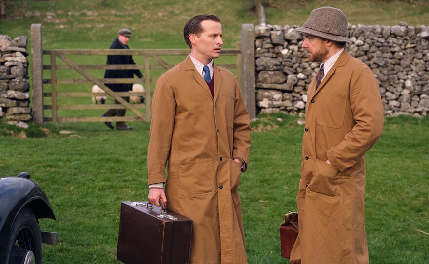 James Herriott (Nicholas Ralph) and Siegfried Farnon (Samuel West) in ALL CREATURES GREAT AND SMALL: Season 2 on MASTERPIECE.