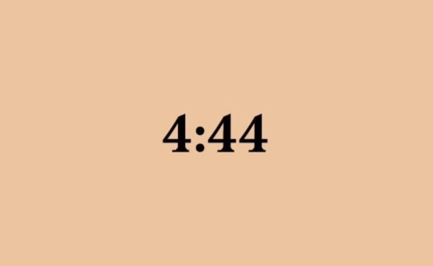 A promotional graphic for Jay-Z's album, "4:44."