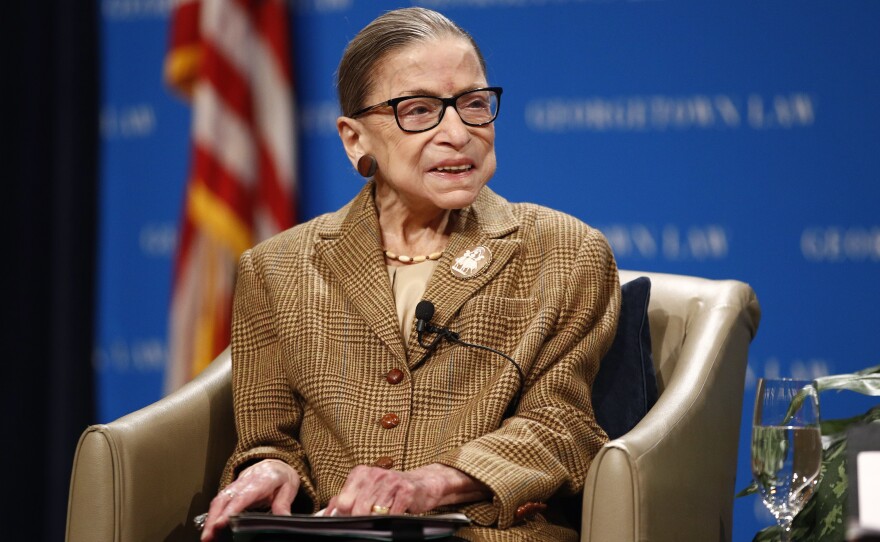 Supreme Court Justice Ruth Bader Ginsburg, seen in February, has been released from the hospital after treatment for a gallbladder condition.