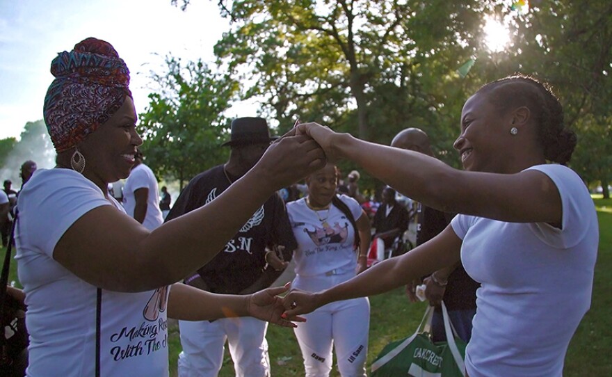 Bella and her auntie hit a Chicago step at the Black Soul Nation picnic.
