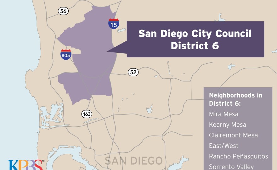 A map shows San Diego City Council District 6, May 2018.