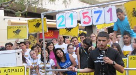 Young activists from the 'Adios Arpaio' campaign at a September rally. On the eve of the voter registration deadline, the campaign reported collecting more than 30,000 voter forms.