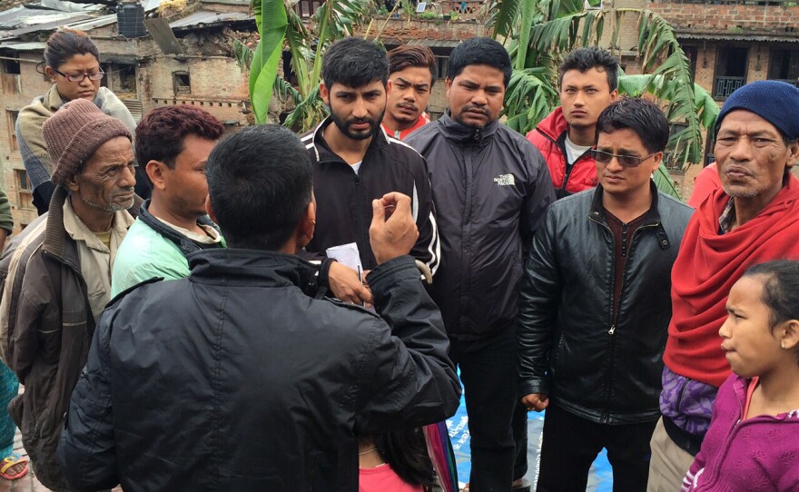 People in Bahktapur, Nepal, say aid is only going to people who have influence in their city and the rest are left to fighting over a few tarps.