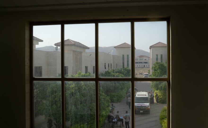 A view of the center of the university where the workers are staying in Jericho.