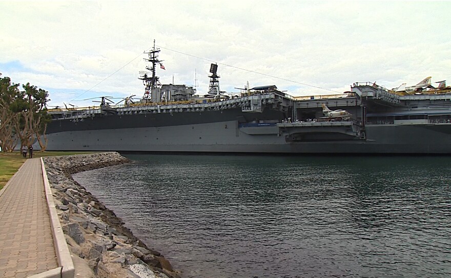 The USS Midway is pictured in San Diego, April 23, 2015.