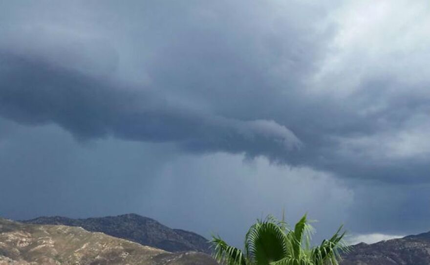 Storm clouds as seen in Rincon, Sept. 7, 2014.