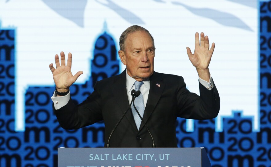 Bloomberg speaks during a campaign event in Salt Lake City. Utah holds its nominating contest on Super Tuesday, March 3.