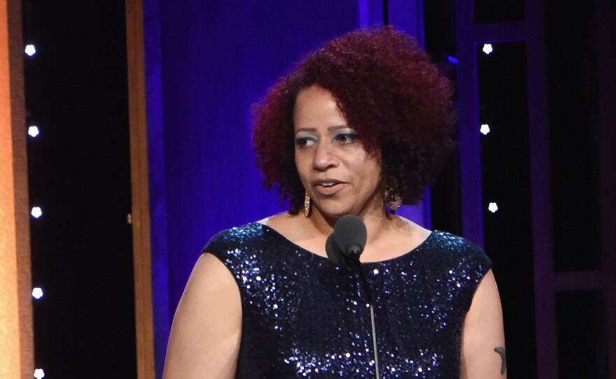Nikole Hannah-Jones accepting a Peabody Award in May 2016.