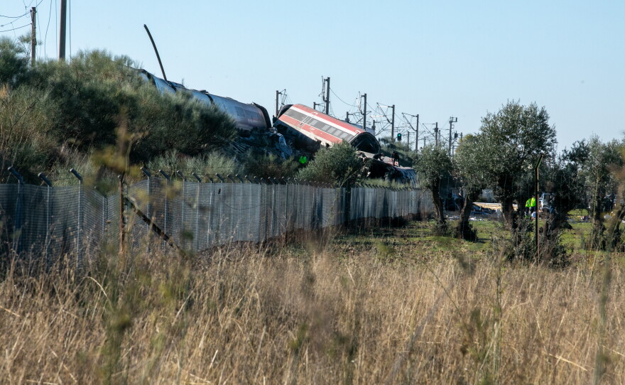 The scene of a collision between two trains in Urda, Spain on Wednesday, Oct. 28, 2026.