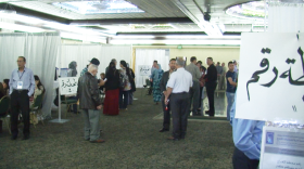 Iraqis in San Diego cast their overseas ballot at the Crystal Ballroom in El Cajon for Iraq's parliamentary election, April 28, 2014. 