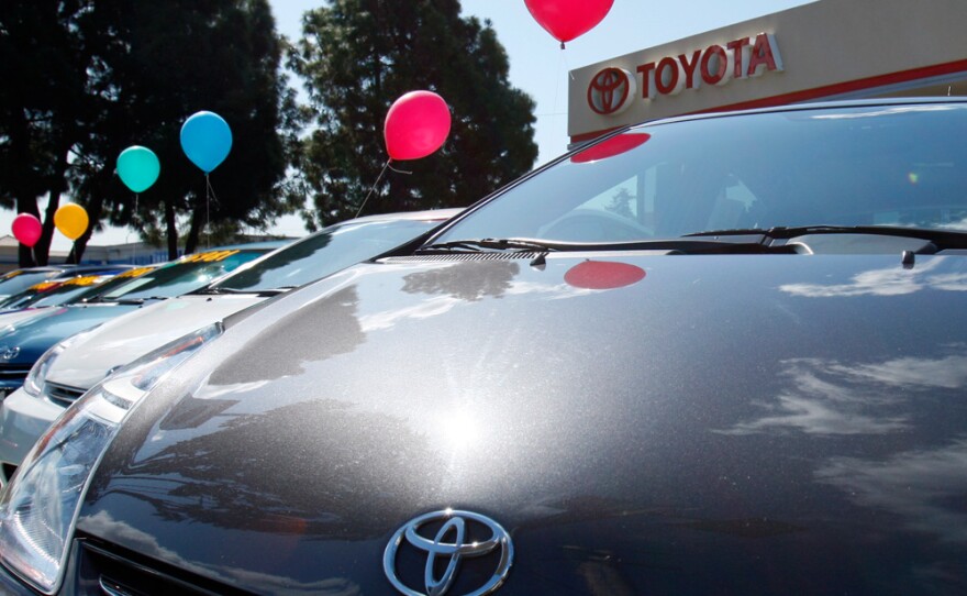 Deals on the Prius, like those shown here lined up at a dealership in California, and other models are drawing customers and helping Toyota regain the market share of sales that it had before the gas pedal recall.