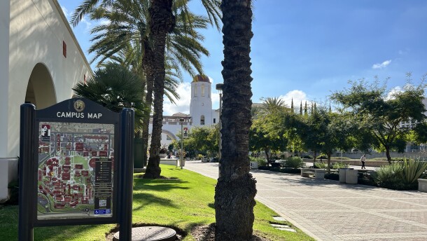 The San Diego State University campus before the 2022 spring semester begins.