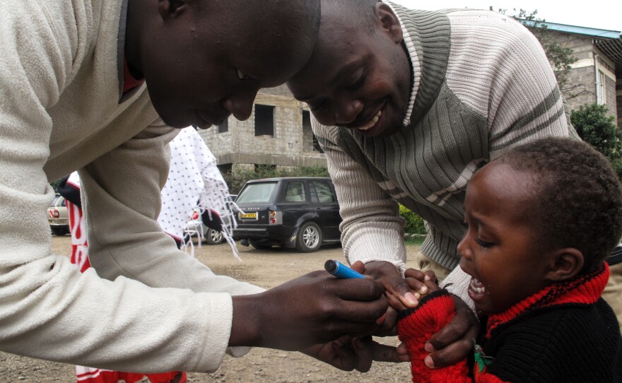A child is vaccinated in Makadara Health Clinic, Nairobi, Kenya.