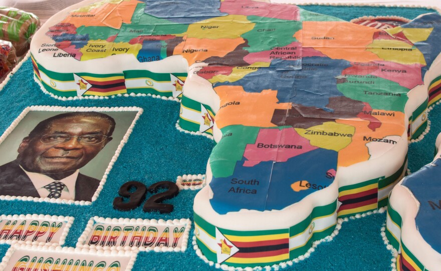 A birthday cake in the shape of the map of Africa was part of Mugabe's birthday celebration in Masvingo.