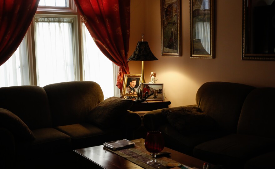 Father Miroslaw Frankowski's living area in the rectory behind St. Florian Roman Catholic Church.