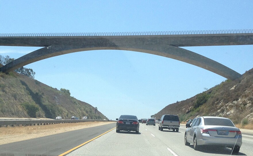 Lilac Road Bridge, San Diego, Calif. Spans Interstate 15.