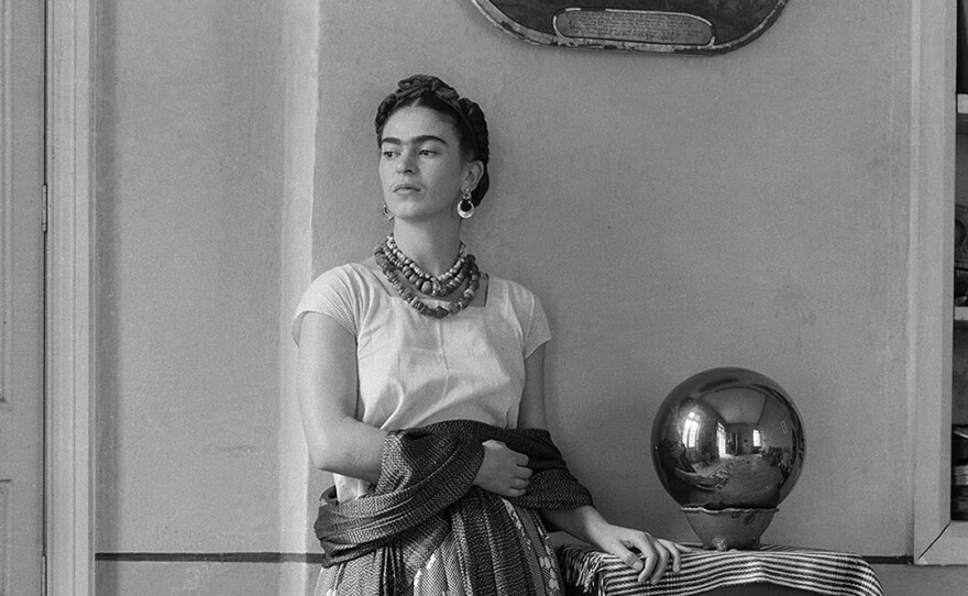 Frida Kahlo with Crystal Sphere, Coyoacán, c.1938, Coyoacán, Mexico. (Manuel Álvarez Bravo Archive)