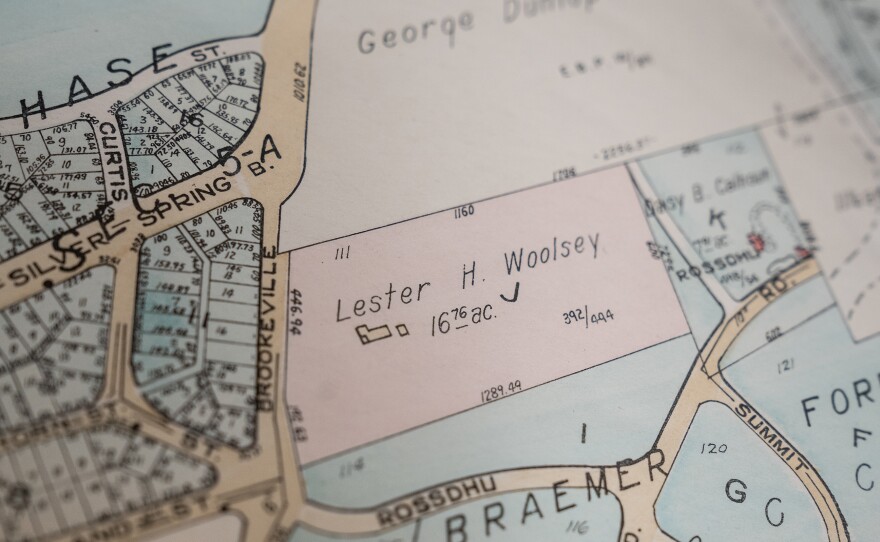 A map shows the previous community that occupied the area where the Rollingwood Burial Ground is located.