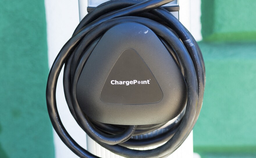 An electric vehicle charging station is seen at a BP gas station in Bridge, N.J. on May 6. The lack of widespread infrastructure for electric vehicles is seen as a major impediment to the sales of these cars.
