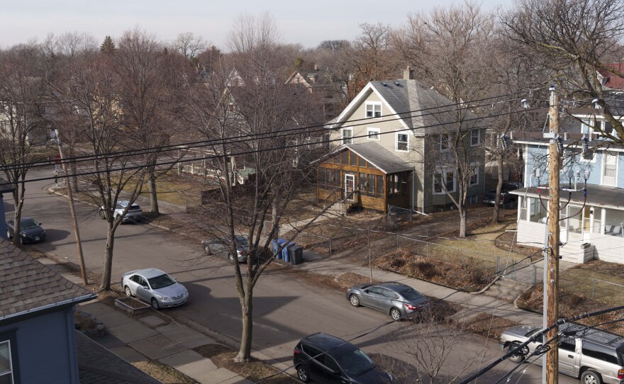 A view of the Kingfield neighborhood from the roof of the Sundial Building, a new 12-unit apartment building in Minneapolis.