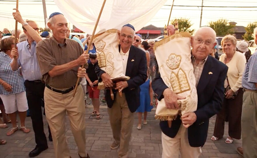 Mickey holds the Torah, Latrobe, Pa.