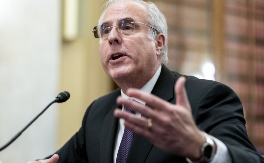 U.S. Capitol Police Inspector General Michael Bolton speaks at a Senate Rules and Administration Committee oversight hearing on the attack on the Capitol.